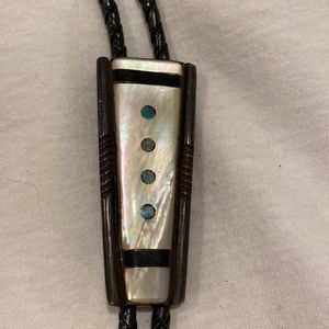 Bolo Tie Geometric, 18” with Turquoise